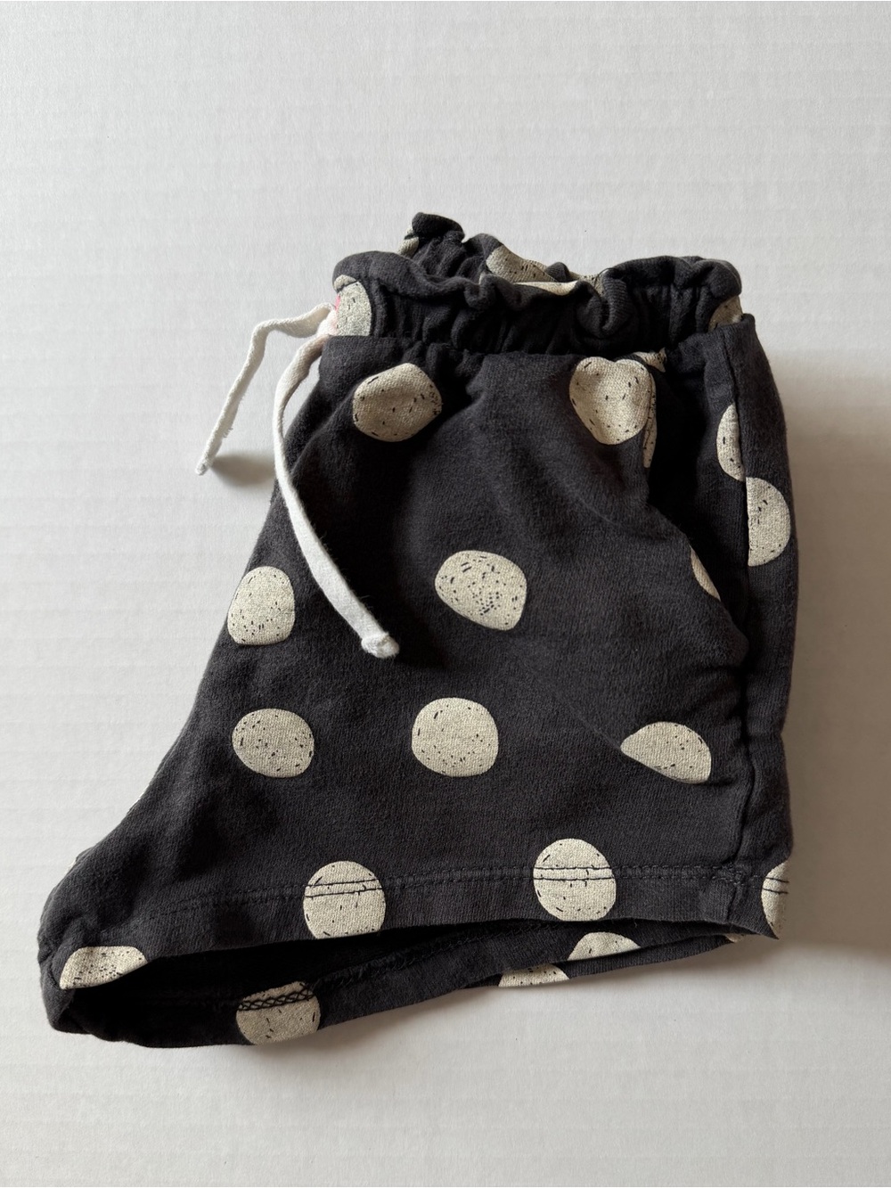 Zara Kids 4-5Y Black Polka Dot Sweat Shorts Drawstring
